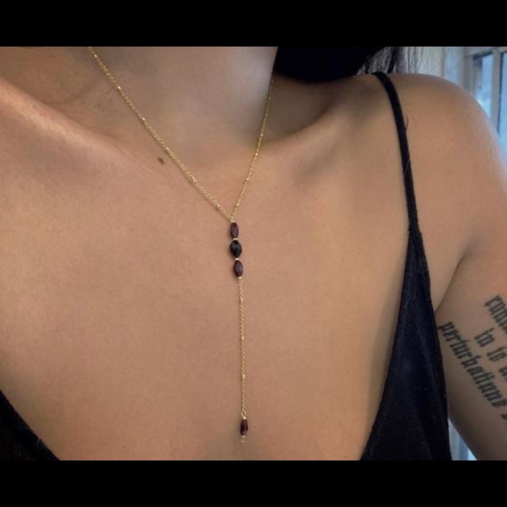 Lariat crystal necklace